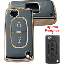 Kasey Partner Berlingo 207 307 407 C3 C4 C5 Uyumlu Kumanda Anahtar Kılıfı Oto Anahtarlık Turkuaz