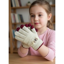 Miniko Kids Kitti 25240-02 Kız Çocuk Örme Triko Eldiven 9-12 Yaş
