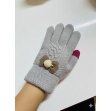 Miniko Kids Kitti 25240-04 Kız Çocuk Örme Triko Eldiven 9-12 Yaş