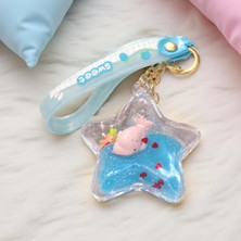 Espey Sevimli Yıldız Tasarımlı Sıvı Içinde Balina Figürlü Anahtarlık