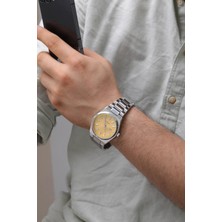 Ayno Sarı Kadranlı Gümüş Renk Erkek Kol Saati