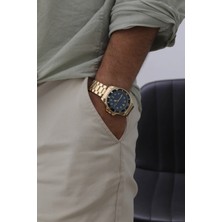 Ayno Altın Renk Mavi Kadranlı Erkek Kol Saati