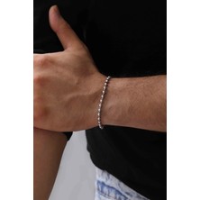 Ayno Misket Sıralı Tasarım Çelik Erkek Bileklik