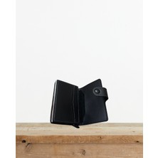 Cihania Store Mekanizmalı Kızaklı Kartlık Cüzdan Siyah Suni Deri