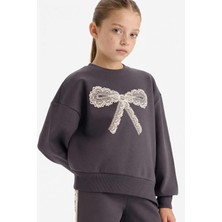 DeFacto Overshirt Fit Baskılı İçi Yumuşak Tüylü Sweatshirt Kız Çocuk G6269A825WN