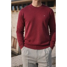 Comstar Erkek Kışlık Bisiklet Yaka Dar Bordo Basic Kazak