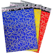 Muka Yapışkanlı Metalize Lüks Desenli Hediye Poşeti 30X50 Pakette 50 Adet