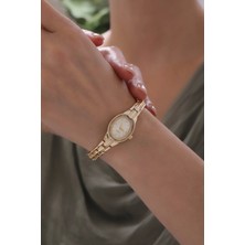 Ayno Altın Renk Zarif Oval Kadran Şık Kadın Kol Saati