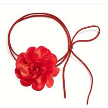 Bacoss Choker Kolye Saten  Gül Oval  Tasarım (BC-1148 )
