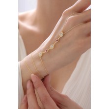 Ayno Zarif Taş Detaylı Gümüş Altın Kaplama Şahmeran