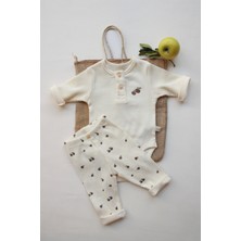 Oh la la Koala For Little Ones Elma Nakışlı Mona Serisi Uzun Kollu Body Tayt Set