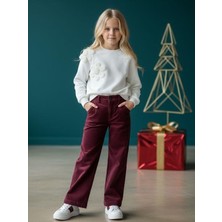 Zekids Kız Çocuk Pamuklu Boncuklu Sweatshirt