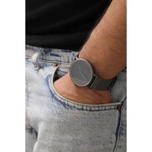 Ayno Hasır Örgü Kordonlu Antrasit Erkek Kol Saati