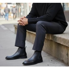 Şık Kundura Hakiki Deri Içi Kürklü Özel Üretim El Işçiliği 36,37,38,39,40,41,42,43,44,45,46,47,48,49 Numara Chelsea Erkek Bot