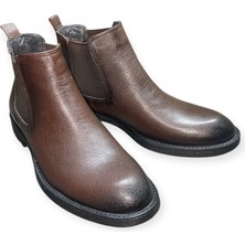 Şık Kundura Hakiki Deri Içi Kürklü Özel Üretim El Işçiliği 36,37,38,39,40,41,42,43,44,45,46,47,48,49 Numara Chelsea Erkek Bot