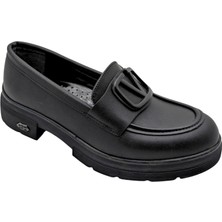 Çiğdem Kundura Kvorn | Kadın Topuklu Loafer Ayakkabı - Siyah - 37