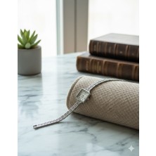 TrendyChic Gümüş Renk Minimal Kare Kadın Kol Saati