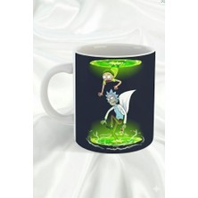 Sartre Art "rick And Morty " Kara Delik Tasarımlı Hediyelik Porselen Kupa Bardak