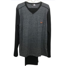 Pelin Erkek Uzun Kollu V Yaka Ince Pijama TAKIMI-6531