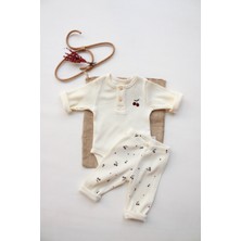 Oh la la Koala For Little Ones Kiraz Nakışlı Mona Serisi Uzun Kollu Body Tayt Set