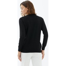 Mare Butik Düğme Detaylı Cepli Triko Kazak S - Siyah