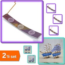 Hereveoyuncak Obsidian Taşı Kayık Tütsülük Model 6 + Plastik Gemi Model 1 - 2li Set A7Y8U6