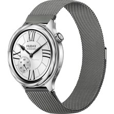 MMP Shop Xiaomi Watch S4 / S3 / S2 / S2 Pro / S1 Active / S1 Uyumlu Manyetik Metal Hasır Örgü Kordon