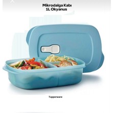 Tupperware Mavi Bölmeli Beslenme Kabı Mikrodalgaya Uyumlu Sızdırmaz 1lt
