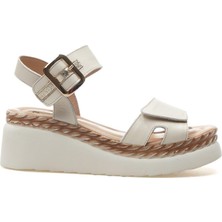 Bags Shoes Venüs 2512303Y Hakiki Deri Dolgu Taban Sandalet
