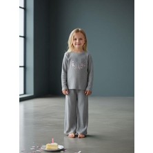 Zekids Kız Çocuk Pamuklu Fitilli Eşofman Takım