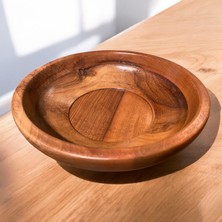 Tabia 🍎 El Yapımı Ceviz Ağacından Ahşap Meyve Tabağı