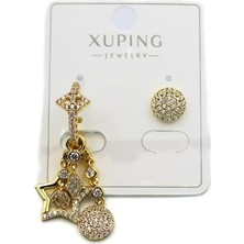 Royaleks Taşlı Shakira Küpe - 14K Altın