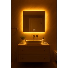 Digital Hayat Buğu Çözücü Dokunmatik Işıklı Kare Banyo Aynası (60-80CM)