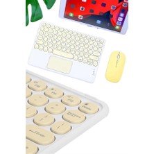 Touchpad Tüm Cihazlara Uyumlu Bluetooth Klavye Touchpad Slim Kablosuz Wifi Q Klavye