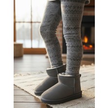 Ellaboni Kız Çocuk Kalın Poli Taban Içi Kürklü Süet Görünümlü Mini Bot