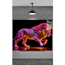 Marsilyan Neon Aslan Cam Tablo Ev Dekorasyon,balkon Dekorasyonu,dekoratif,duvar Tablo,mutfak Tablo