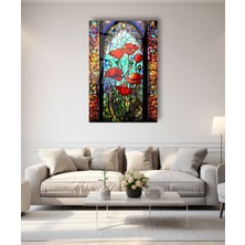 Marsilyan Vitray Çiçekler Cam Tablo