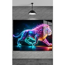 Marsilyan Neon Aslan Cam Tablo Ev Dekorasyon,balkon Dekorasyonu,dekoratif,duvar Tablo,mutfak Tablo