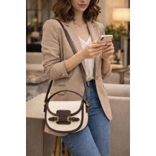 Zerva Queen Minimalist Kanvas Doku Hasır Görünümlü Kadın El ve Omuz Çantası: Klasik Ikon Serisi