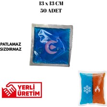 50 Adet 13X13 cm Soğuk Kompress Jel Cold Pack Patlamaz Sızdırmaz Mavi
