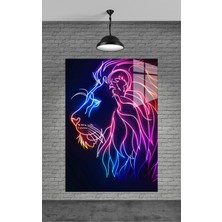 Marsilyan Neon Aslan Cam Tablo Ev Dekorasyon,balkon Dekorasyonu,dekoratif,duvar Tablo,mutfak Tablo