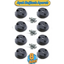 Htm Yapı 8 Adet Dereceli Zigon Sehpa Ayağı Tabanı Mobilya Masa Açılı Orta Sehpa Ayak Bağlantı Aparatı Siyah