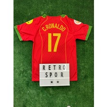 Cristiano Ronaldo 2004 Avrupa Şampiyonası Portekiz Kısa Kol Nostalji Forma / Ronaldo Milli Takım
