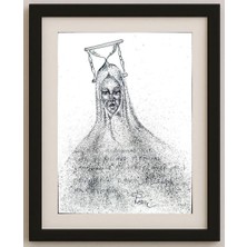 Karikatural Pari Mohammad Nabi 29X21CM Orijinal Karikatür Tablo