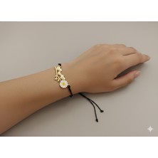 ForgeBox Çocuk Bilekliği Ayarlanabilir Ipli Kalp ve Papatya Figürlü Şık Tasarım