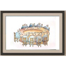 Karikatural Xu Xiao 40X28CM Orijinal Karikatür Tablo