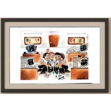 Karikatural Igracio Carranza 43X30CM Orijinal Karikatür Tablo