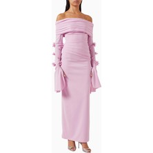 Ac By Aanchal Chanda 3D Floral-Applique Dress Maxi Kadın Elbise