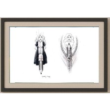 Karikatural François Veldeman 29X21CM Orijinal Karikatür Tablo