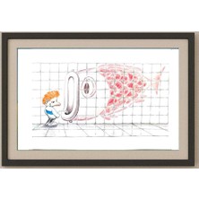 Karikatural Ma Heng Chao 29X21CM Orijinal Karikatür Tablo